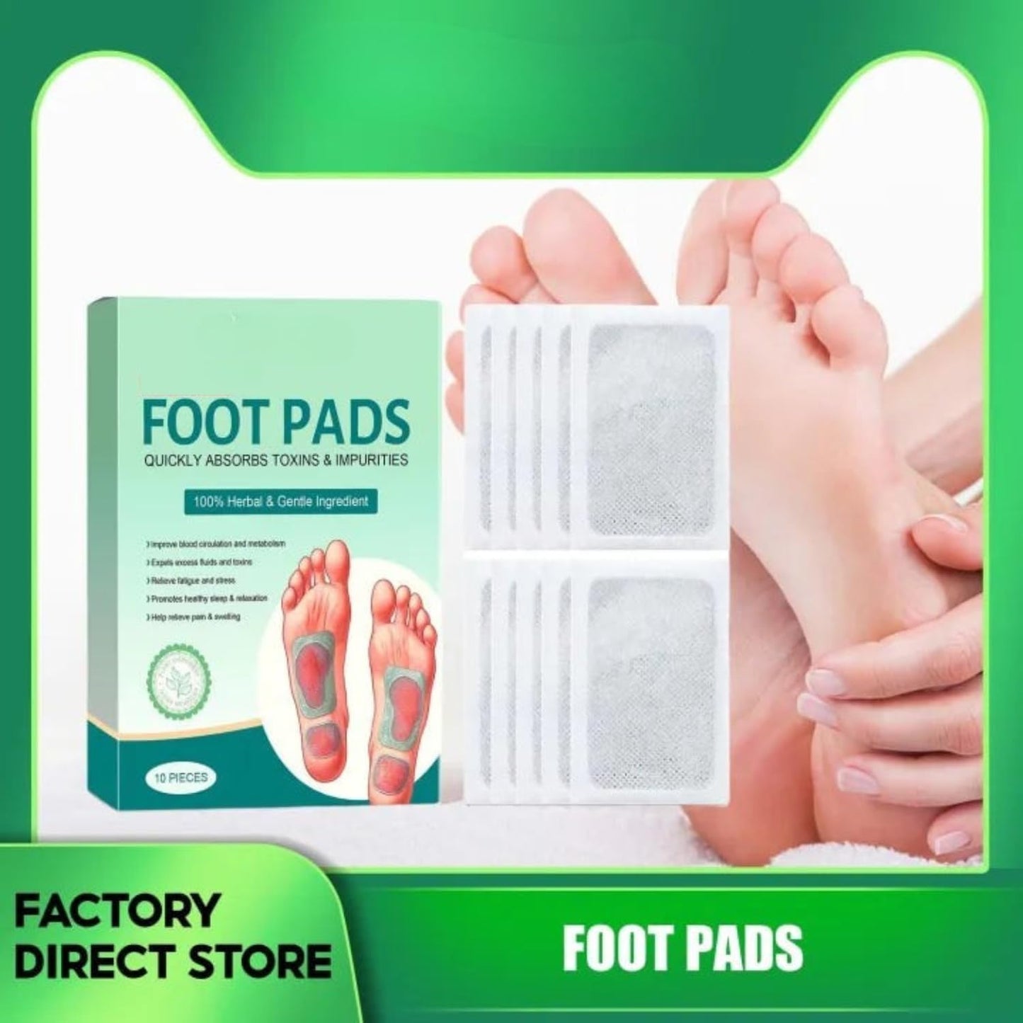 100% Herbal And Gentle Ingredient Detox Foot Pads Natural Ingredients for Sleep Aid, Pain Relief Toxin Removal with Bamboo Vinegar and Acupoint Micro-Massage Technology