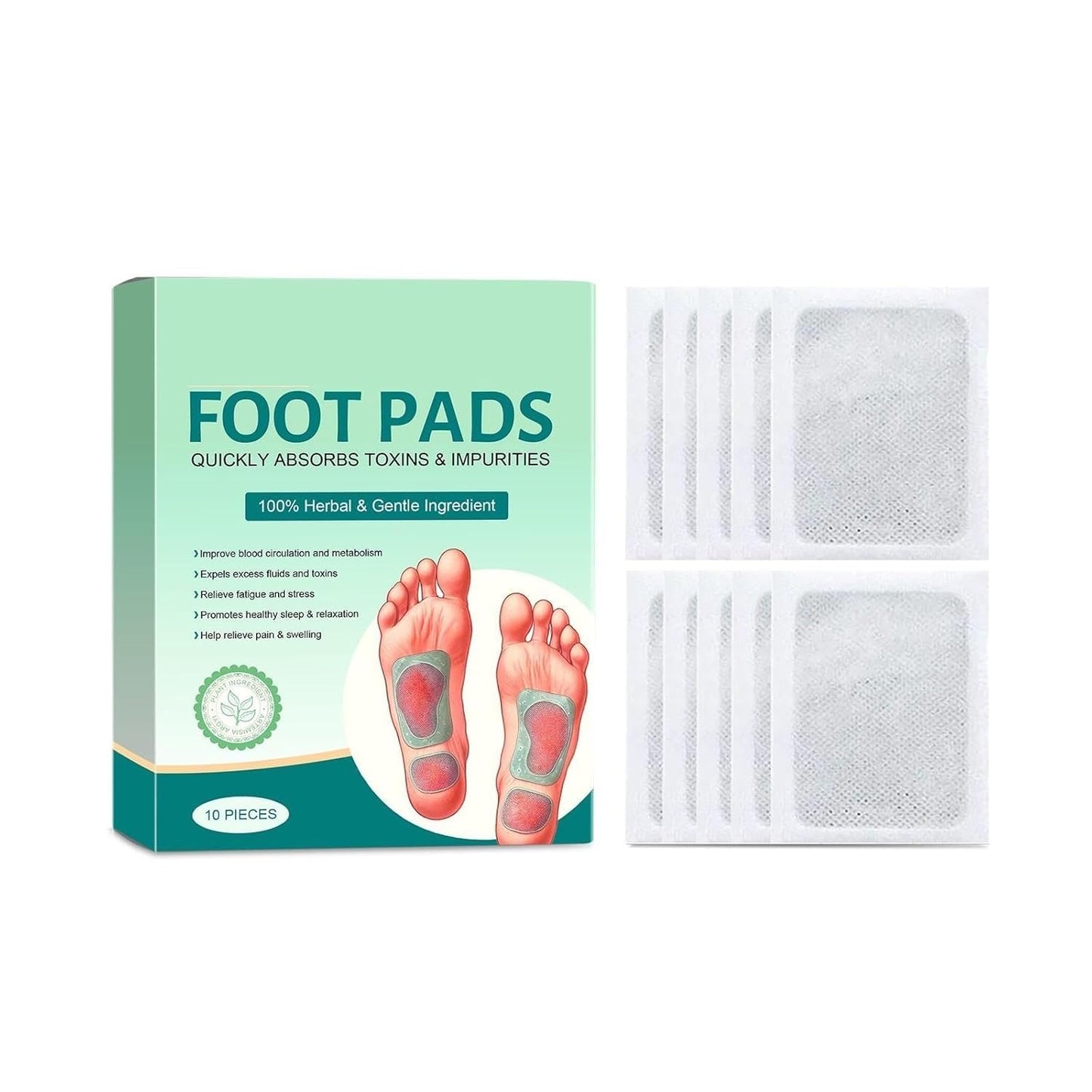 100% Herbal And Gentle Ingredient Detox Foot Pads Natural Ingredients for Sleep Aid, Pain Relief Toxin Removal with Bamboo Vinegar and Acupoint Micro-Massage Technology