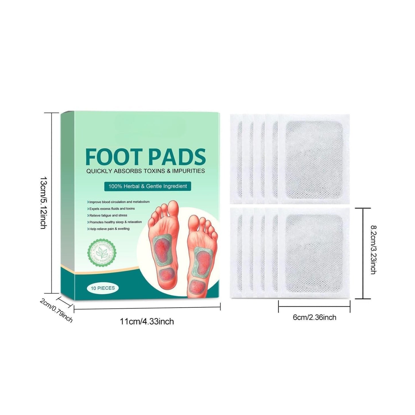 100% Herbal And Gentle Ingredient Detox Foot Pads Natural Ingredients for Sleep Aid, Pain Relief Toxin Removal with Bamboo Vinegar and Acupoint Micro-Massage Technology